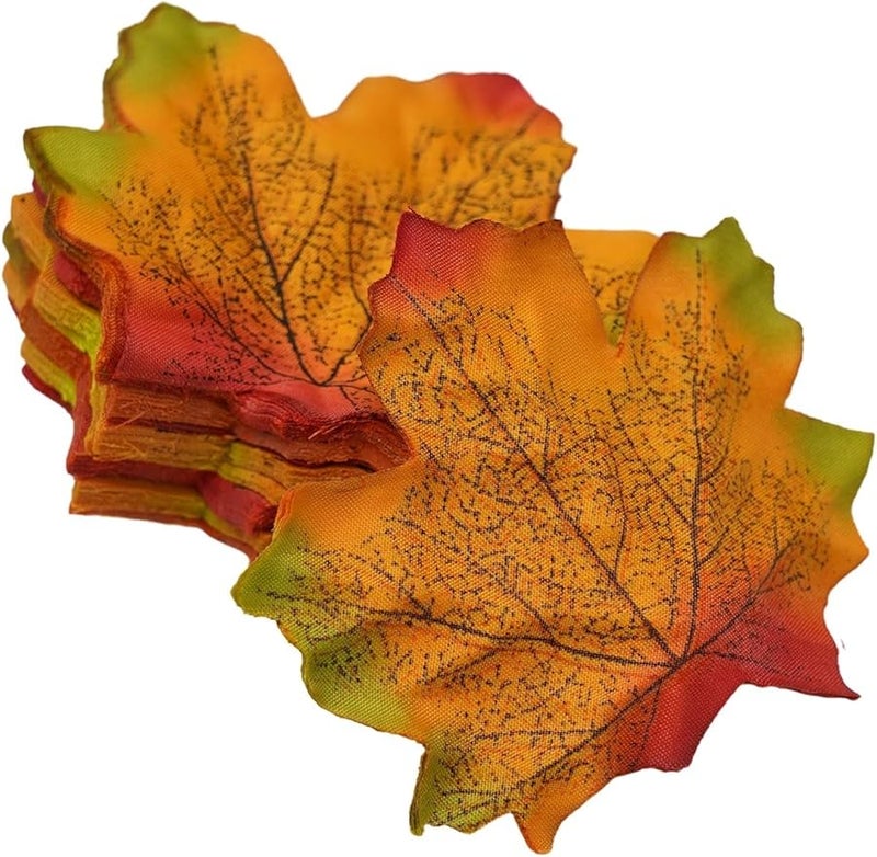 200 Pcs Artificial Autumn Maple Leaves Mixed Color Fall Decor For Wedding Centerpieces Crafts Home Decor - Image 2